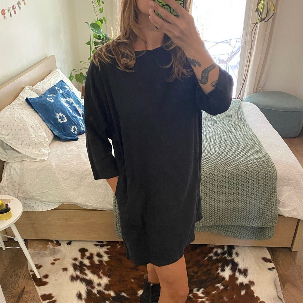 Aritzia Wilfred Black 3/4 Sleeve Dress